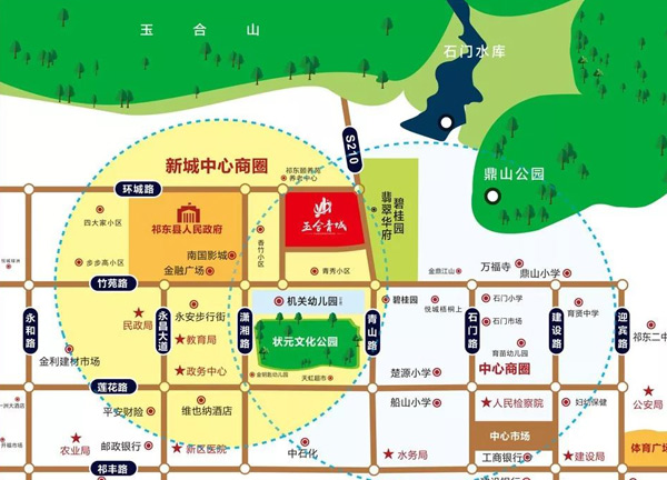 金鼎江山地处新老城区交汇的黄金地段——竹苑路