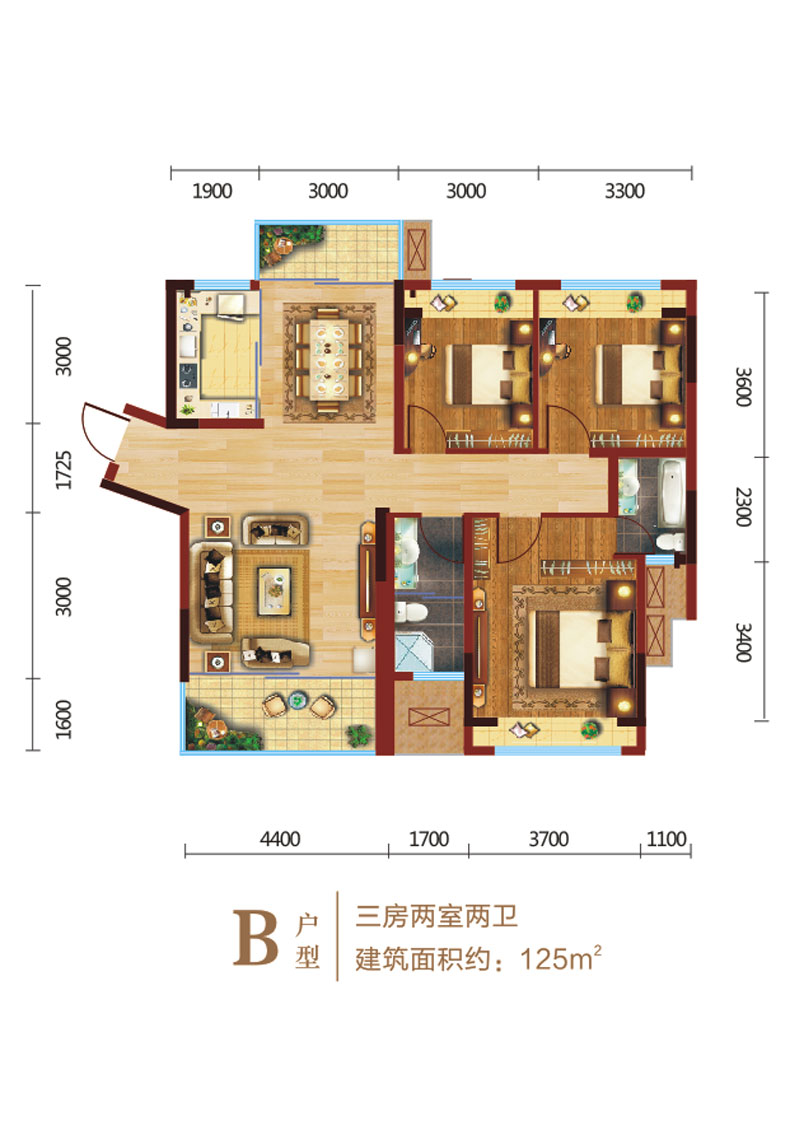 石门县三江欣城B户型