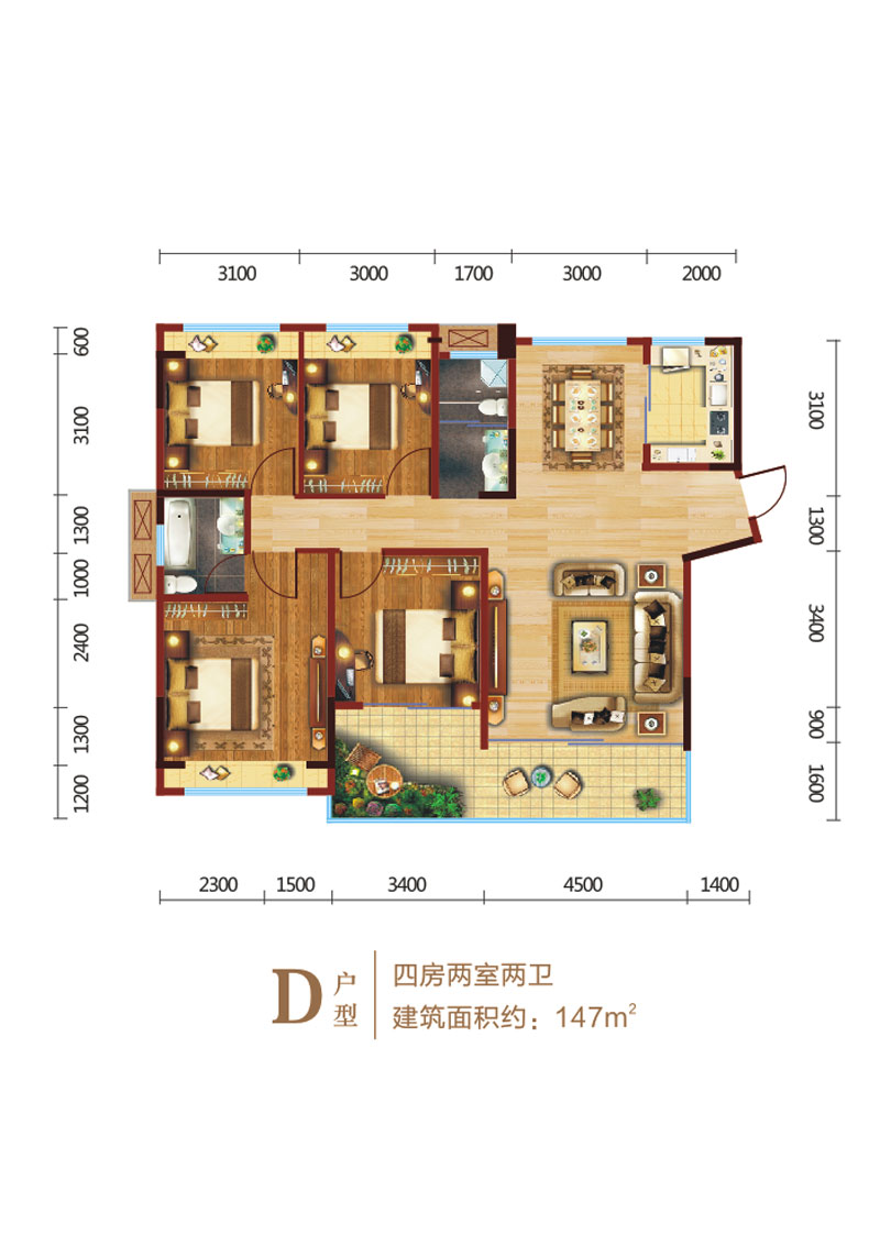 石门县三江欣城D户型