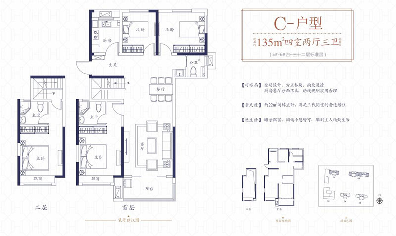 岳阳楼区巴陵正荣府C户型