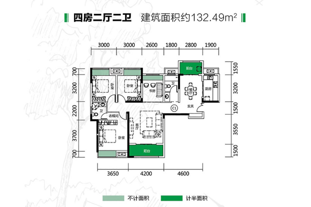 岳阳楼区锦绣新城D户型