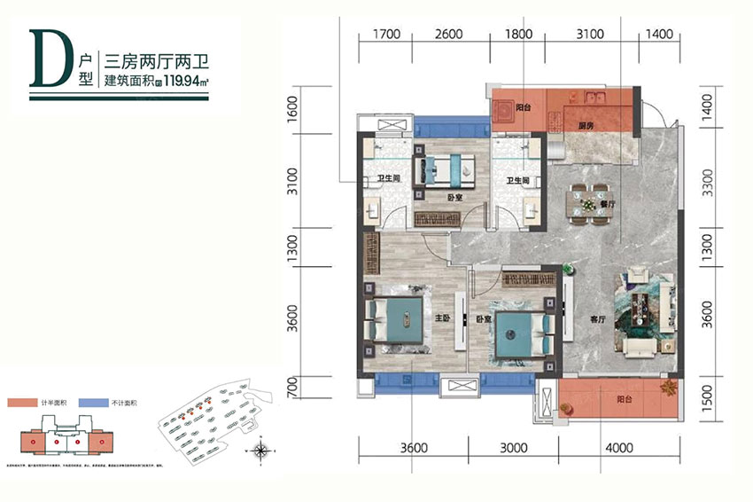 雁峰区建滔裕花园D户型