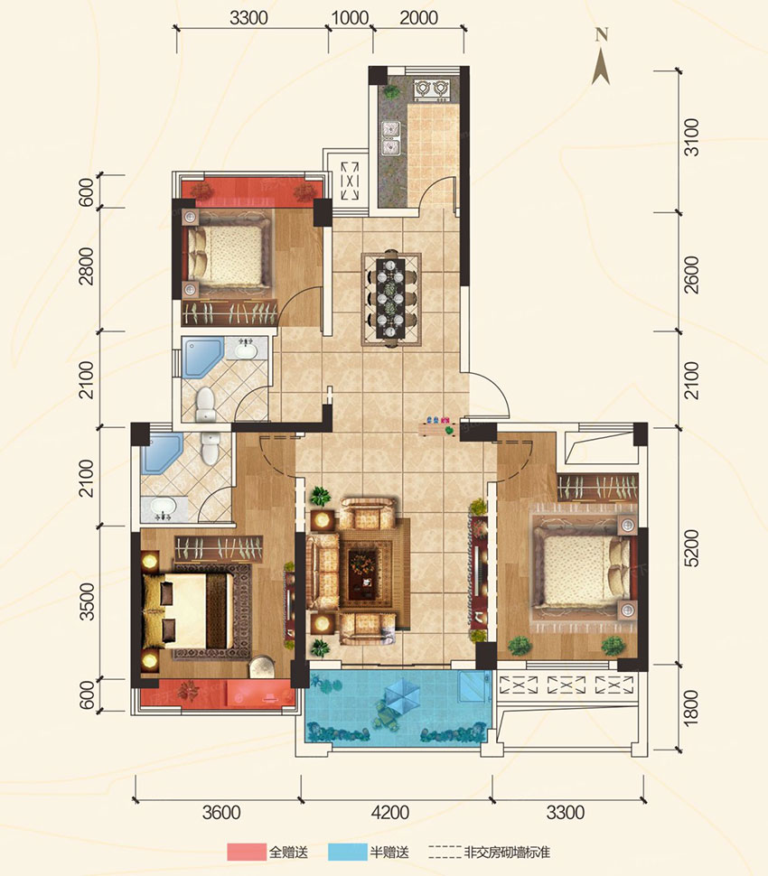 石鼓区华瑞园23#AB户型