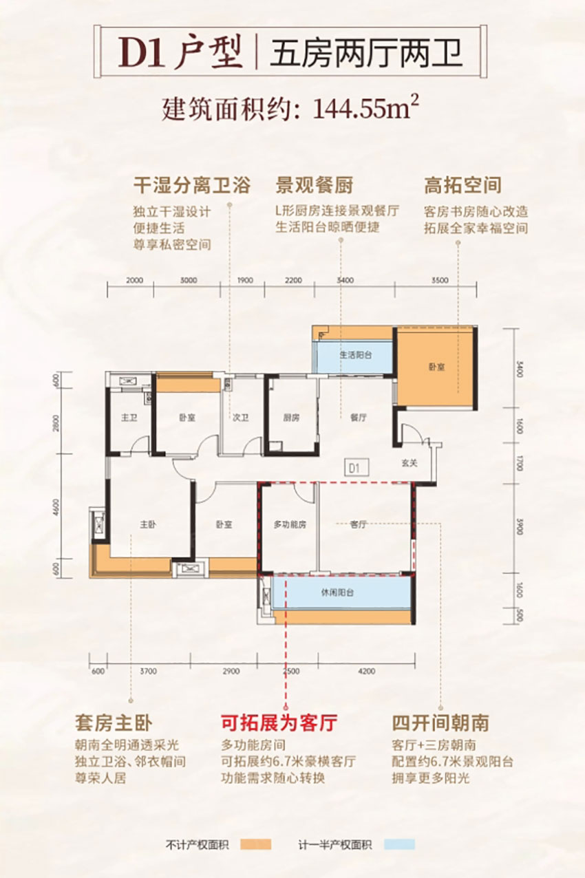 蒸湘区承龙大名城D1户型