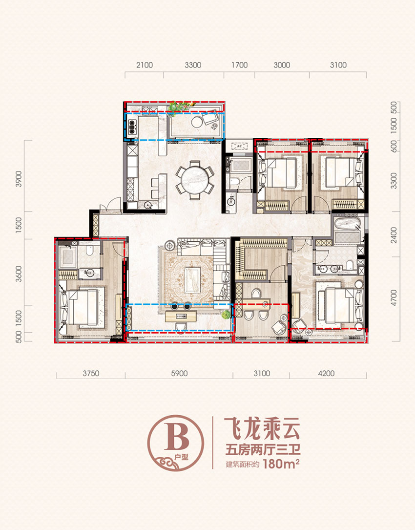 蒸湘区融冠云城B户型