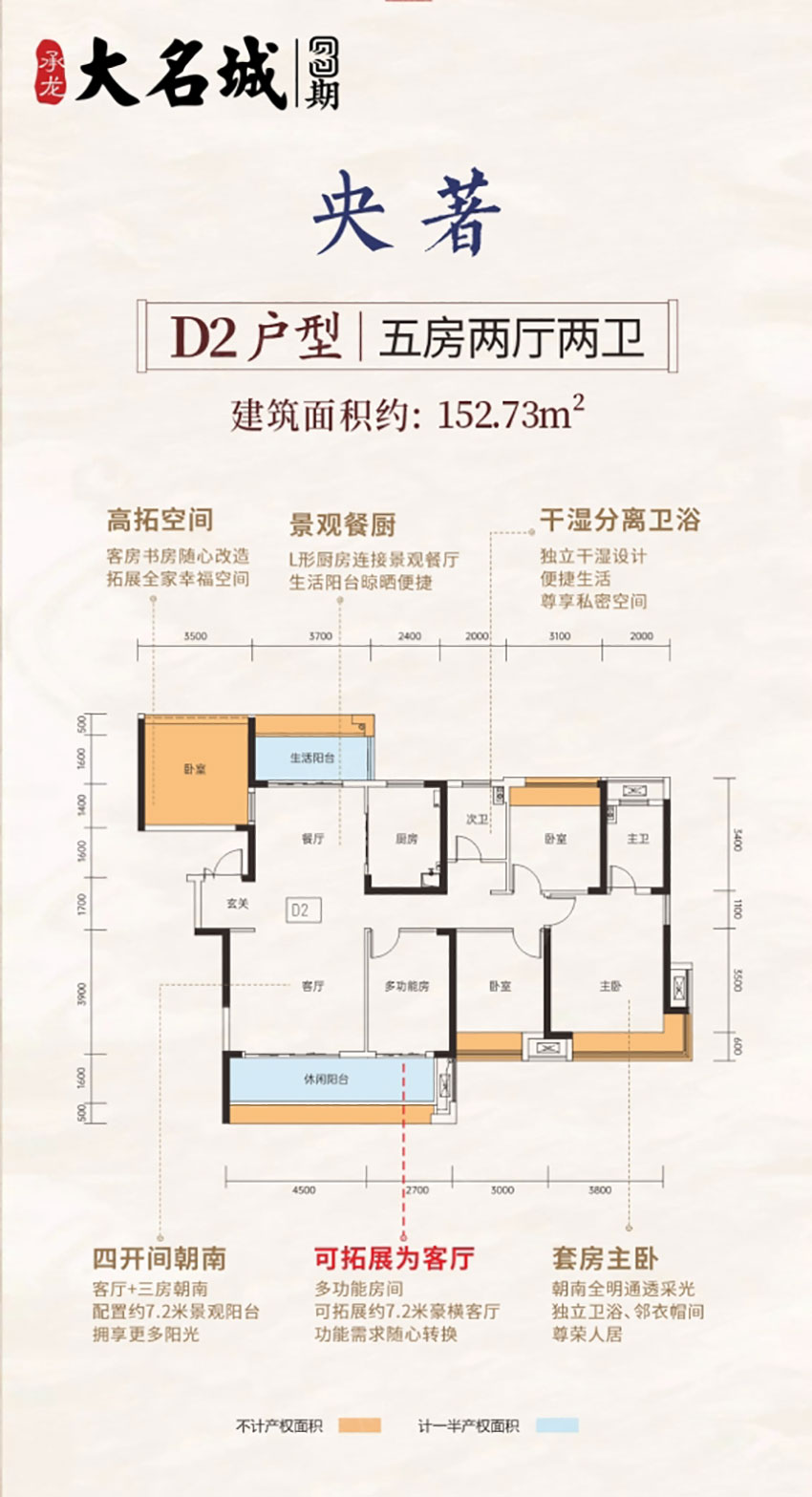 蒸湘区承龙大名城D2户型