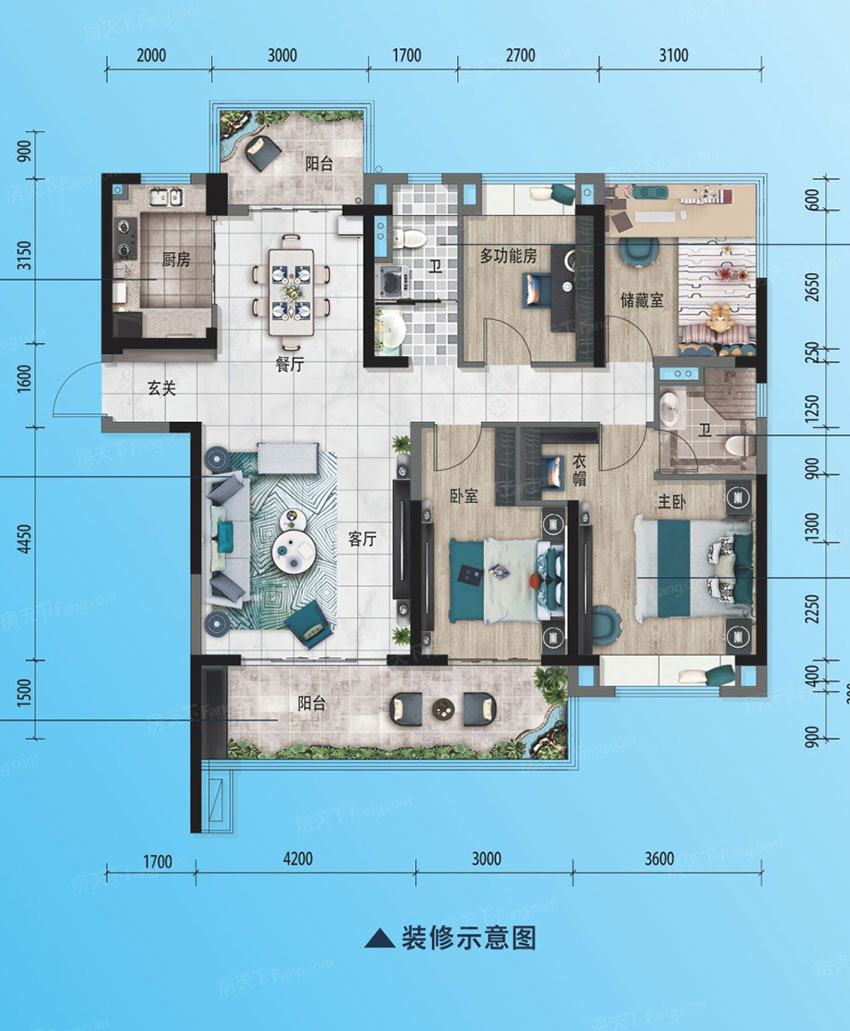 蒸湘区碧桂园华新时代B户型
