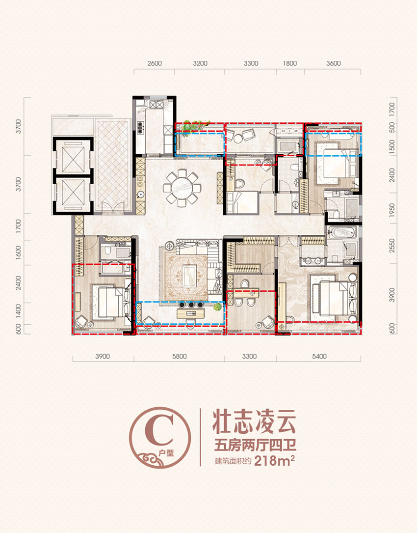 蒸湘区融冠云城C户型