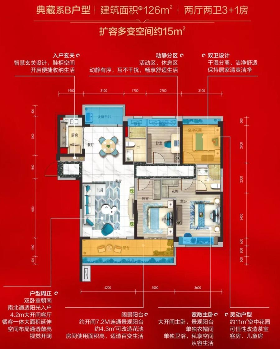 祁东县碧桂园翡翠华府B户型