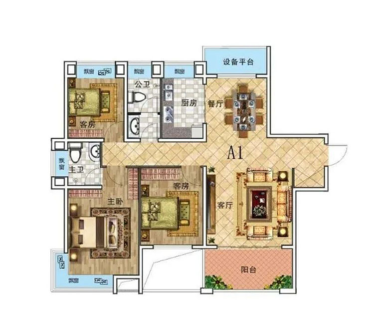 衡山县景行翠堤湾A1户型