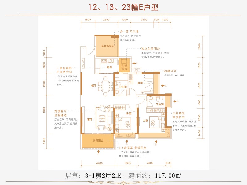 耒阳市合兴顺湖城12栋13栋23栋E户型