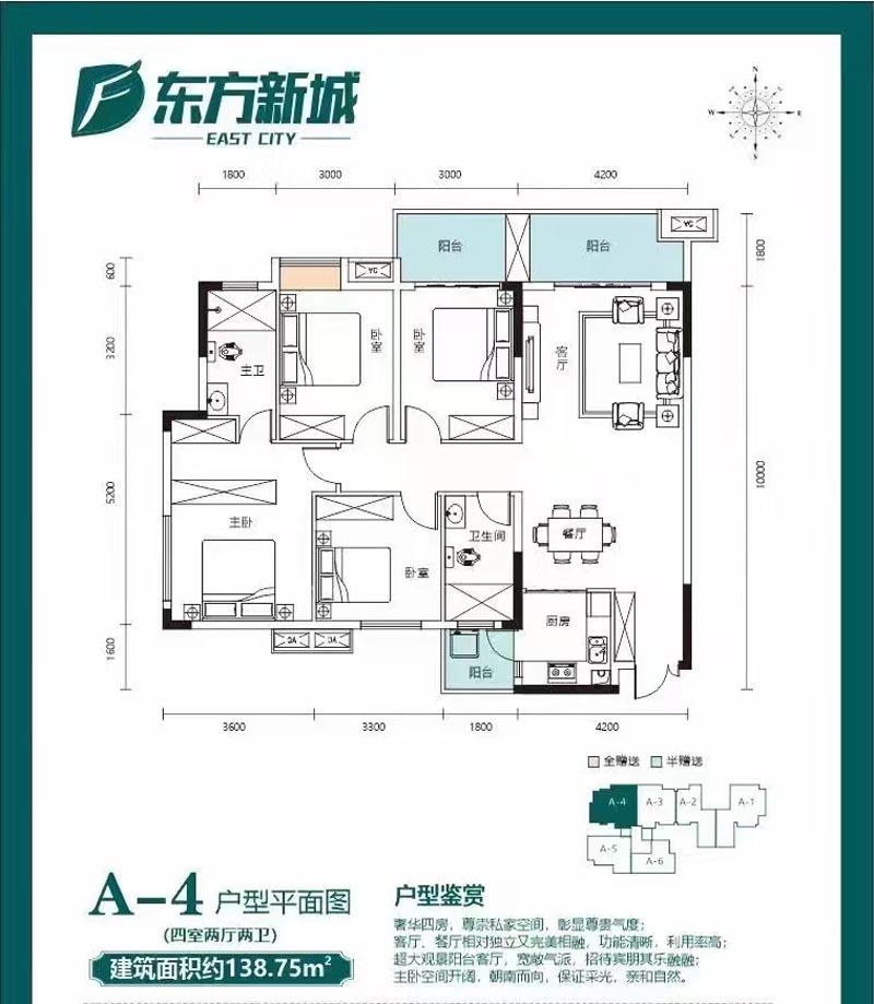 苏仙区东方新城北苑A-4户型