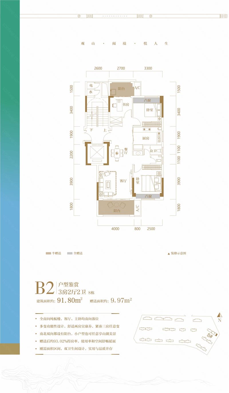 苏仙区万腾观山悦B2户型