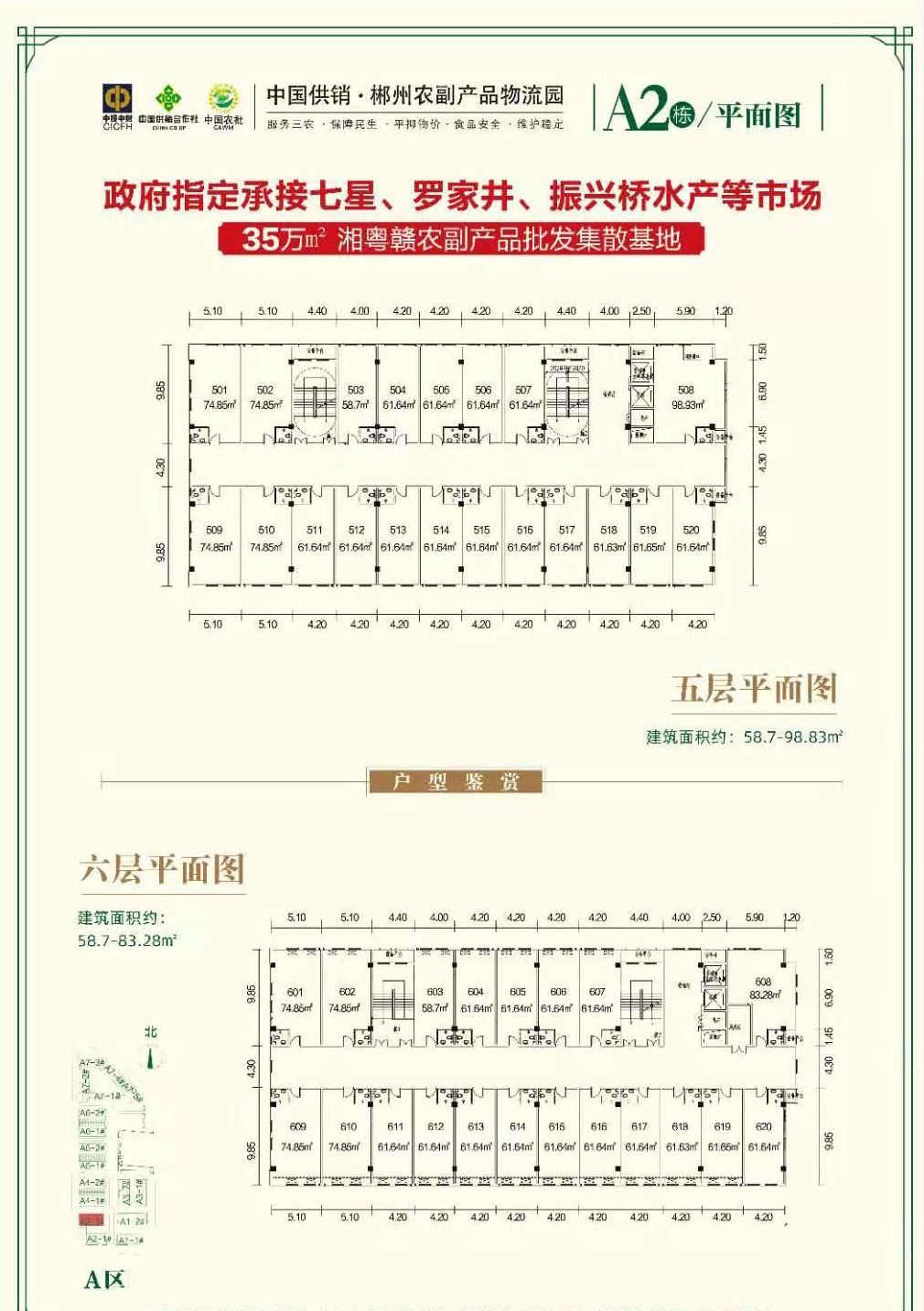 北湖区农副产品物流园A2平面图5、6层