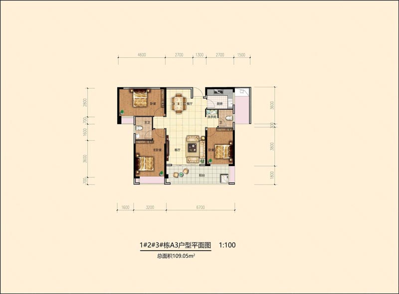 北湖区书香名苑1栋A3户型