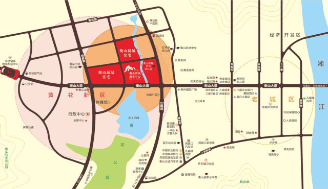 衡山县衡山新城区位图