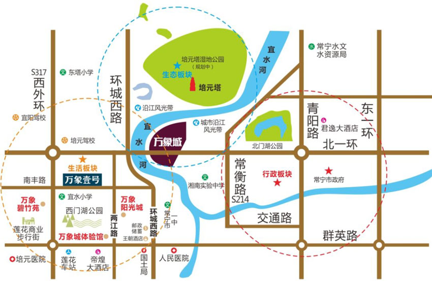 常宁市万象城区位图