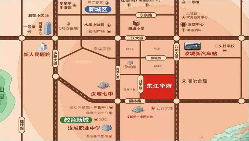 汝城县东江华府区位图