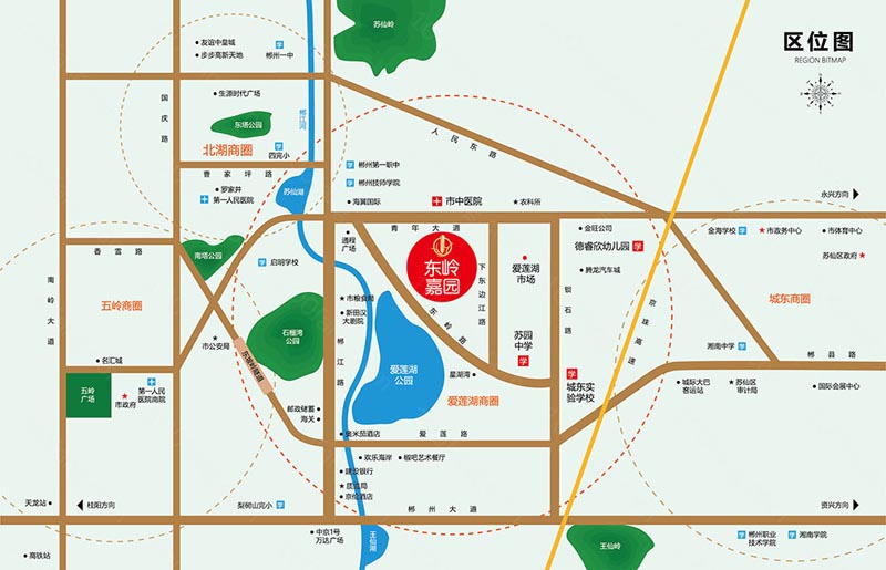 苏仙区东岭嘉园区位图