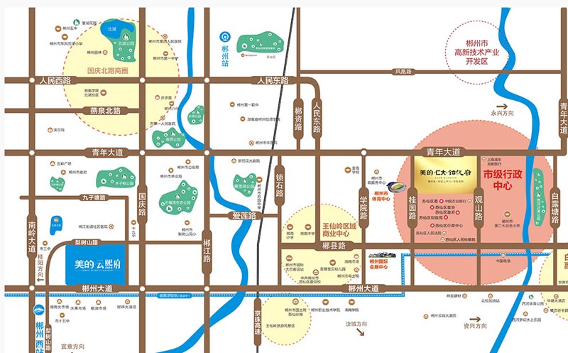 苏仙区仁大铂悦府区位图