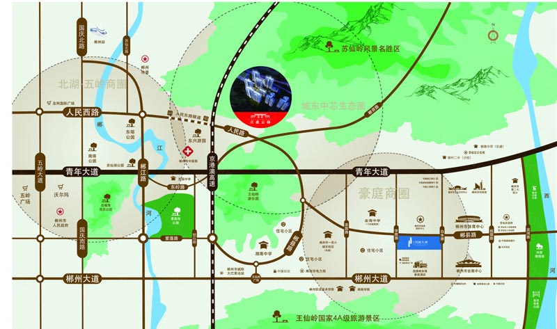 苏仙区兴康云锦区位图