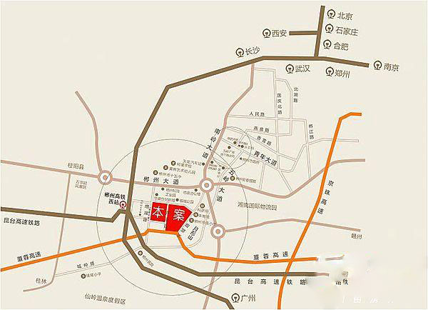 北湖区时代广场区位图