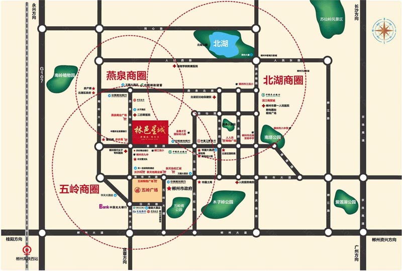 北湖区林邑星城区位图