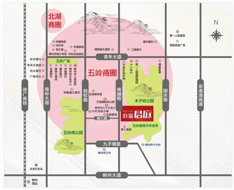 北湖区泊富君庭区位图