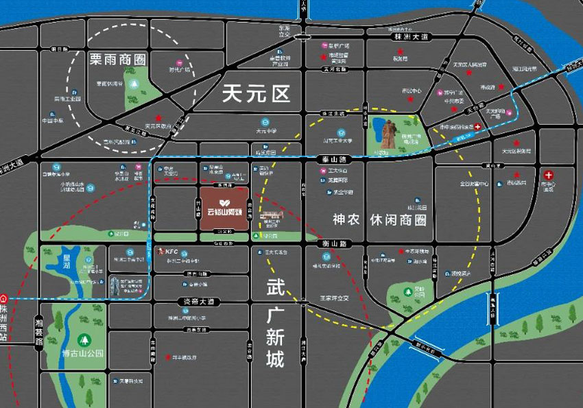 株洲市云裕山河颂区位图