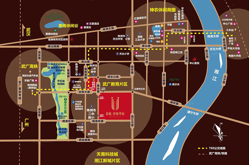 株洲市津桥华府区位图