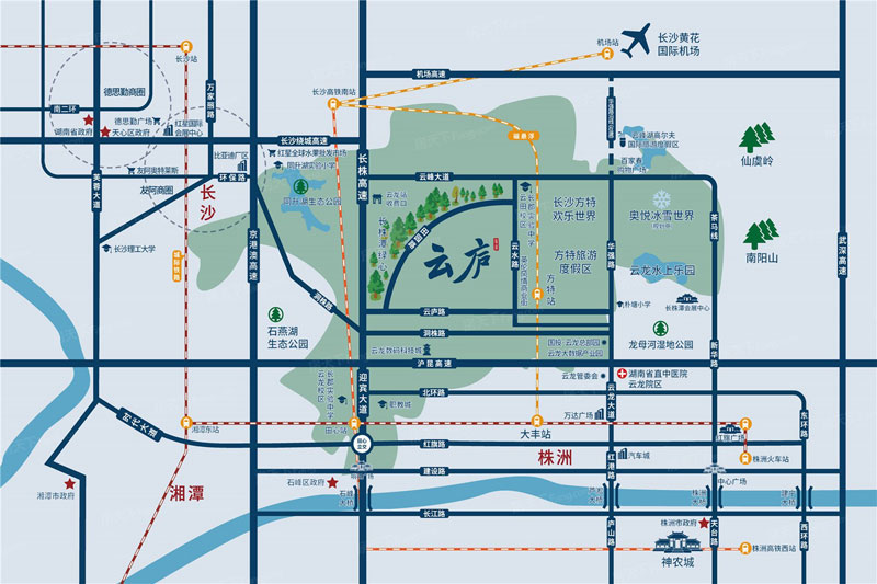 株洲市联谊云庐区位图