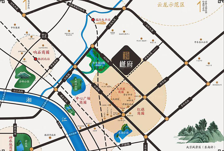 株洲市阳光城新城樾府区位图