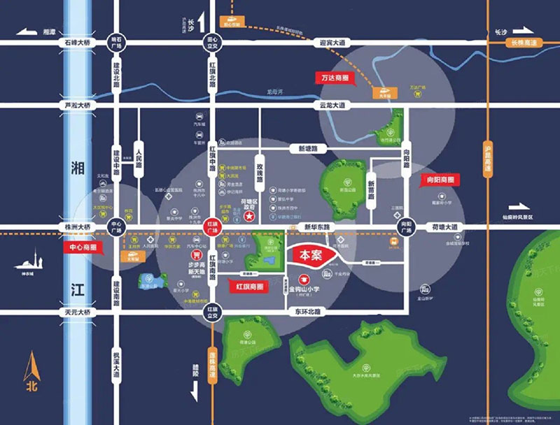 株洲市​公园1987区位图